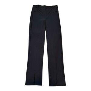 Athleta Black Ponte Pant Wander Slim Straight Split Hem‎ Career Casual Size 0